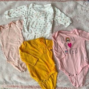 Bundle of 4 Piece Baby Girl 3-6 months Bodysuit